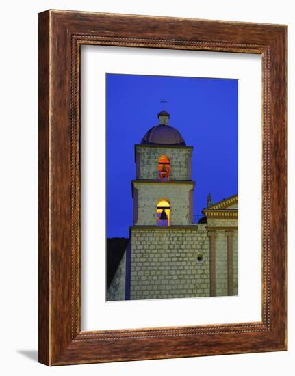 Bell Tower of the Santa Barbara Mission Church-Bruce Burkhardt-Framed Photographic Print