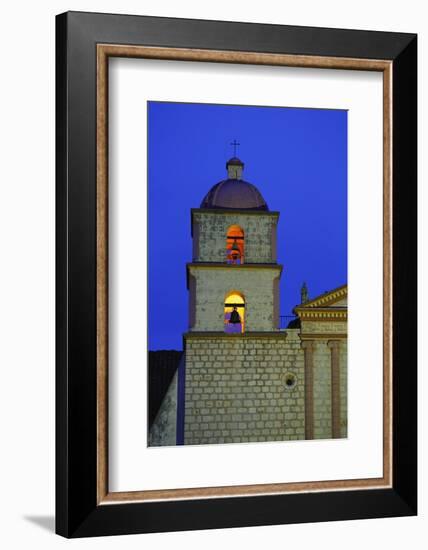 Bell Tower of the Santa Barbara Mission Church-Bruce Burkhardt-Framed Photographic Print