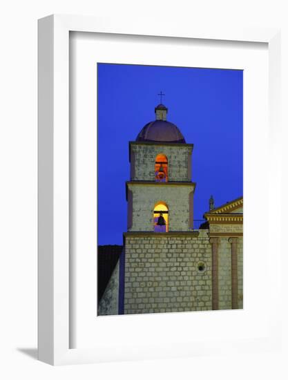 Bell Tower of the Santa Barbara Mission Church-Bruce Burkhardt-Framed Photographic Print