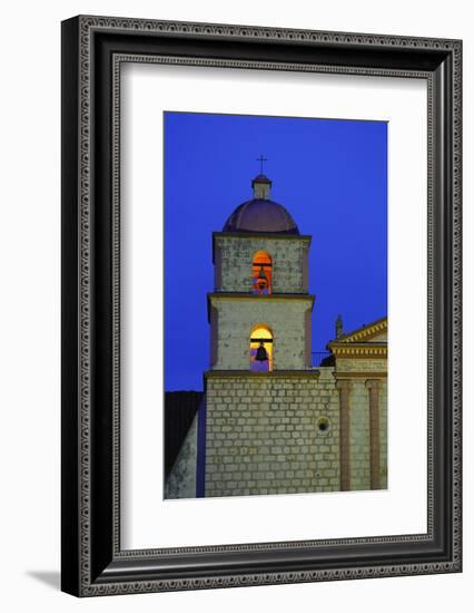 Bell Tower of the Santa Barbara Mission Church-Bruce Burkhardt-Framed Photographic Print