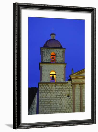 Bell Tower of the Santa Barbara Mission Church-Bruce Burkhardt-Framed Photographic Print