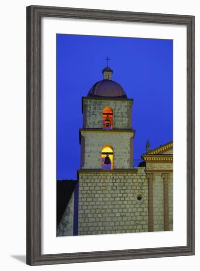 Bell Tower of the Santa Barbara Mission Church-Bruce Burkhardt-Framed Photographic Print