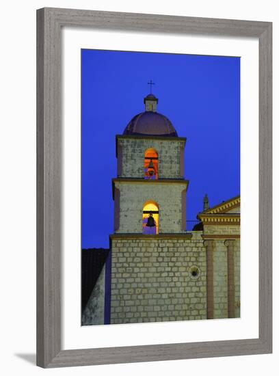 Bell Tower of the Santa Barbara Mission Church-Bruce Burkhardt-Framed Photographic Print