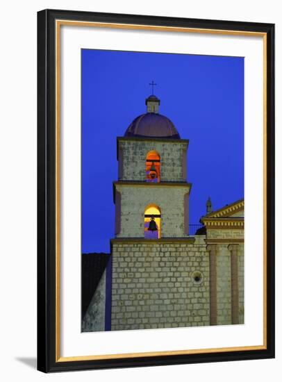 Bell Tower of the Santa Barbara Mission Church-Bruce Burkhardt-Framed Photographic Print