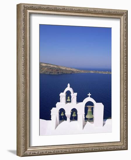 Bell Tower on Christian Church, Oia (Ia), Santorini (Thira), Aegean Sea, Greece-Sergio Pitamitz-Framed Photographic Print