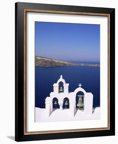 Bell Tower on Christian Church, Oia (Ia), Santorini (Thira), Aegean Sea, Greece-Sergio Pitamitz-Framed Photographic Print