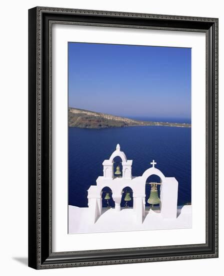 Bell Tower on Christian Church, Oia (Ia), Santorini (Thira), Aegean Sea, Greece-Sergio Pitamitz-Framed Photographic Print