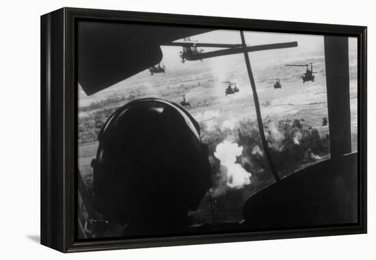 Bell Uh-1 Huey Squadron Firing on Vietcong-Dirck Halstead-Framed Premier Image Canvas