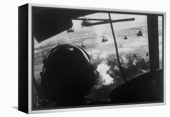 Bell Uh-1 Huey Squadron Firing on Vietcong-Dirck Halstead-Framed Premier Image Canvas