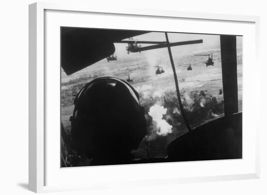 Bell Uh-1 Huey Squadron Firing on Vietcong-Dirck Halstead-Framed Photographic Print