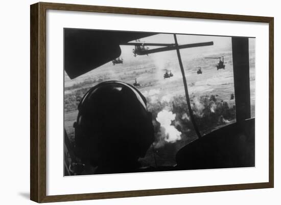 Bell Uh-1 Huey Squadron Firing on Vietcong-Dirck Halstead-Framed Photographic Print