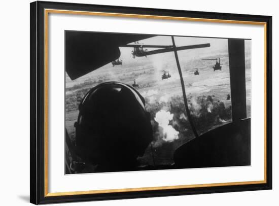 Bell Uh-1 Huey Squadron Firing on Vietcong-Dirck Halstead-Framed Photographic Print