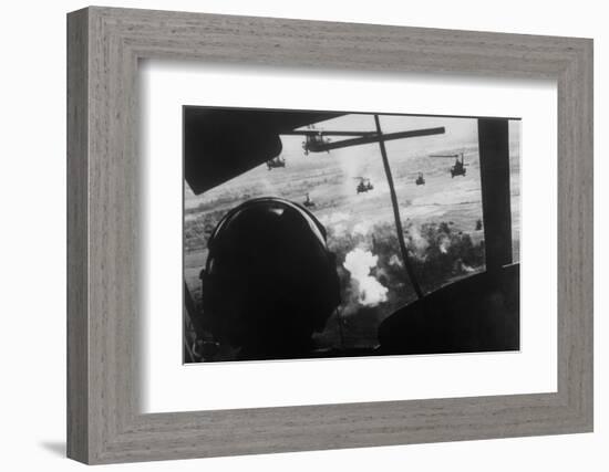 Bell Uh-1 Huey Squadron Firing on Vietcong-Dirck Halstead-Framed Photographic Print