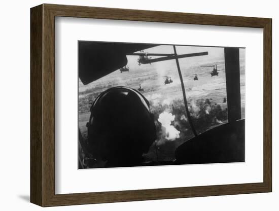 Bell Uh-1 Huey Squadron Firing on Vietcong-Dirck Halstead-Framed Photographic Print