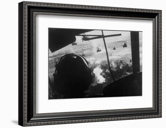 Bell Uh-1 Huey Squadron Firing on Vietcong-Dirck Halstead-Framed Photographic Print