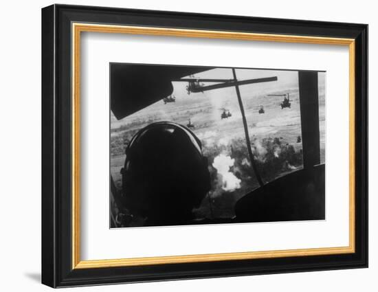 Bell Uh-1 Huey Squadron Firing on Vietcong-Dirck Halstead-Framed Photographic Print