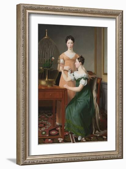Bella and Hanna. The Eldest Daughters of M.L. Nathanson, 1820-Christoffer-wilhelm Eckersberg-Framed Giclee Print
