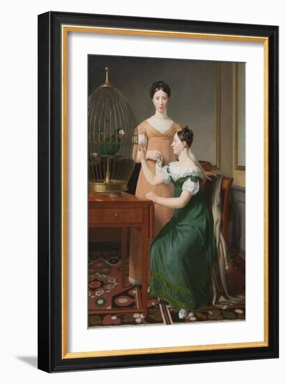 Bella and Hanna. The Eldest Daughters of M.L. Nathanson, 1820-Christoffer-wilhelm Eckersberg-Framed Giclee Print