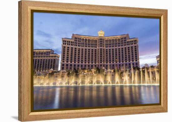 Bellagio at Dusk with Fountains, the Strip, Las Vegas, Nevada, Usa-Eleanor Scriven-Framed Premier Image Canvas