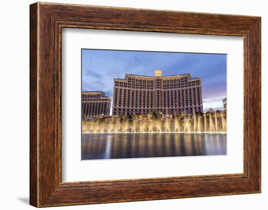 Bellagio at Dusk with Fountains, the Strip, Las Vegas, Nevada, Usa-Eleanor Scriven-Framed Photographic Print