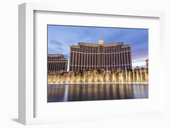 Bellagio at Dusk with Fountains, the Strip, Las Vegas, Nevada, Usa-Eleanor Scriven-Framed Photographic Print