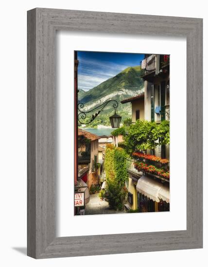 Bellagio Street View, Lake Como, Italy-George Oze-Framed Photographic Print