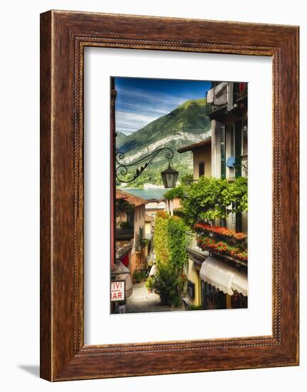 Bellagio Street View, Lake Como, Italy-George Oze-Framed Photographic Print