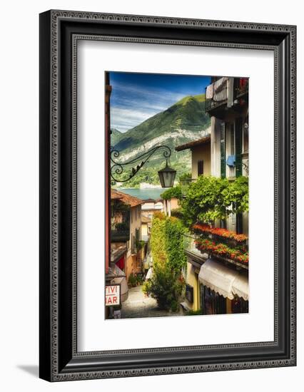 Bellagio Street View, Lake Como, Italy-George Oze-Framed Photographic Print