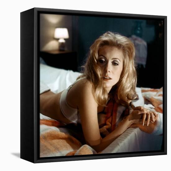 Belle by jour by Luis Bunuel with Catherine Deneuve, 1967 (photo)-null-Framed Stretched Canvas
