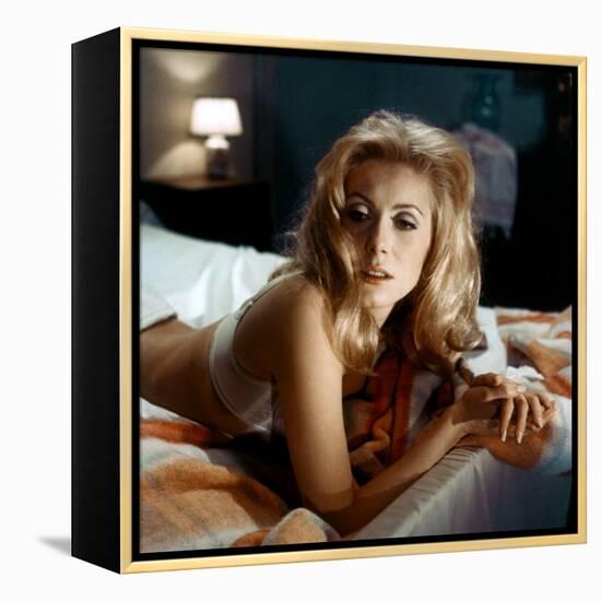 Belle by jour by Luis Bunuel with Catherine Deneuve, 1967 (photo)-null-Framed Stretched Canvas