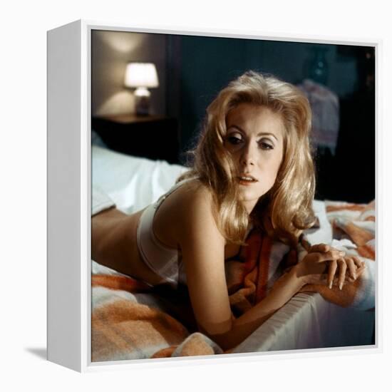 Belle by jour by Luis Bunuel with Catherine Deneuve, 1967 (photo)-null-Framed Stretched Canvas