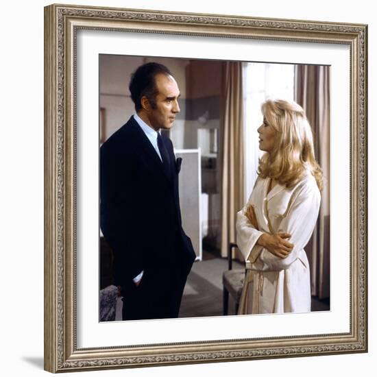 Belle by jour by Luis Bunuel with Michel Piccoli and Catherine Deneuve, 1967 (photo)-null-Framed Photo