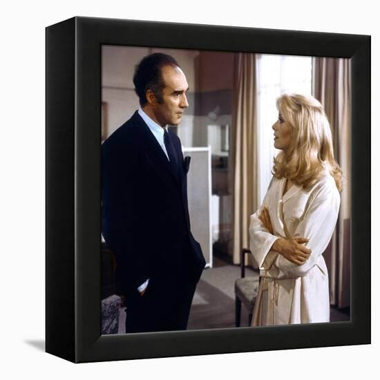 Belle by jour by Luis Bunuel with Michel Piccoli and Catherine Deneuve, 1967 (photo)-null-Framed Stretched Canvas