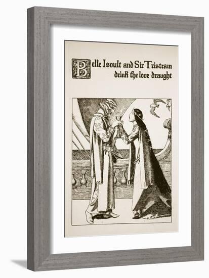 Belle Isoult and Sir Tristram Drink the Love, Illustration 'The Story of Champions of Round Table'-Howard Pyle-Framed Giclee Print