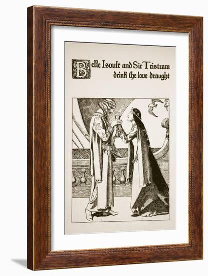 Belle Isoult and Sir Tristram Drink the Love, Illustration 'The Story of Champions of Round Table'-Howard Pyle-Framed Giclee Print