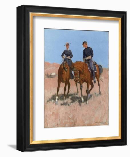 Belle Mckeever and Lt. Edgar Wheelock, C.1899-Frederic Remington-Framed Giclee Print