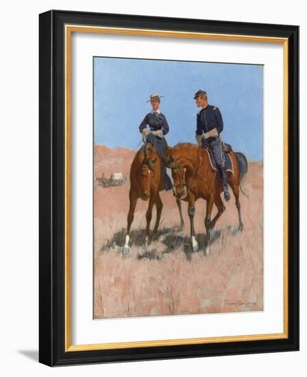 Belle Mckeever and Lt. Edgar Wheelock, C.1899-Frederic Remington-Framed Giclee Print