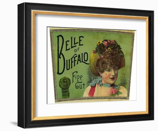 Belle of Buffalo Brand Tobacco Label-Lantern Press-Framed Art Print