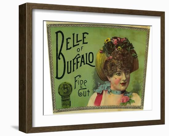 Belle of Buffalo Brand Tobacco Label-Lantern Press-Framed Art Print