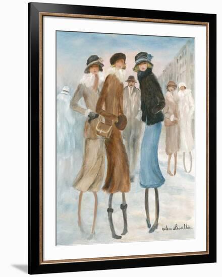 Belle rencontre d'hiver-Hélène Léveillée-Framed Art Print