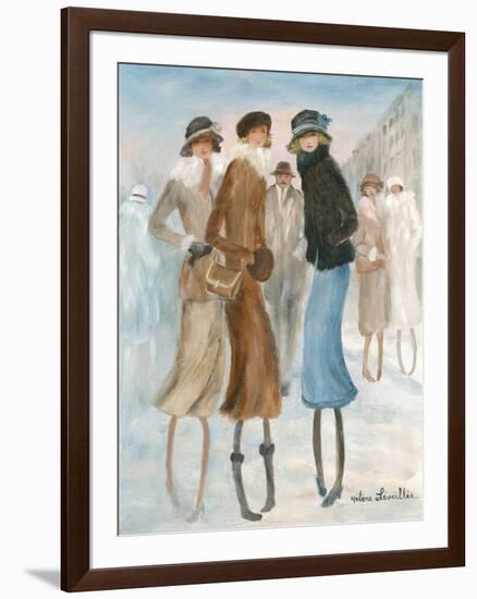 Belle rencontre d'hiver-Hélène Léveillée-Framed Art Print