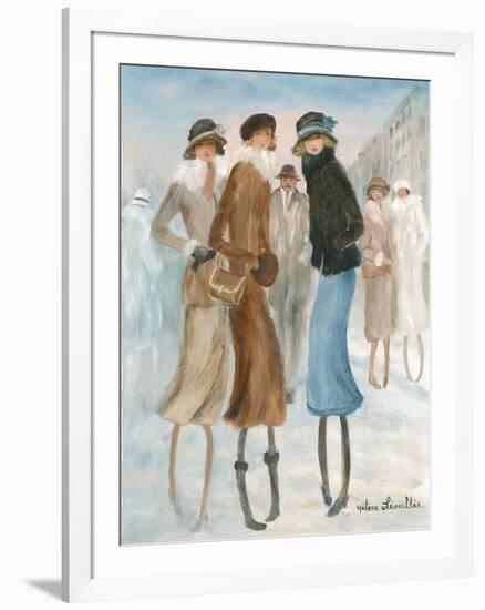 Belle rencontre d'hiver-Hélène Léveillée-Framed Art Print