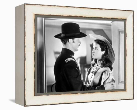 BELLE STARR, 1941 directed by IRVING CUMMINGS Dana Andrews and Gene Tierney (b/w photo)-null-Framed Stretched Canvas