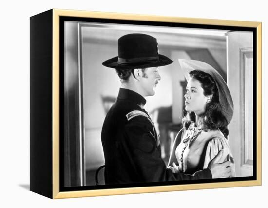 BELLE STARR, 1941 directed by IRVING CUMMINGS Dana Andrews and Gene Tierney (b/w photo)-null-Framed Stretched Canvas