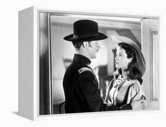 BELLE STARR, 1941 directed by IRVING CUMMINGS Dana Andrews and Gene Tierney (b/w photo)-null-Framed Stretched Canvas