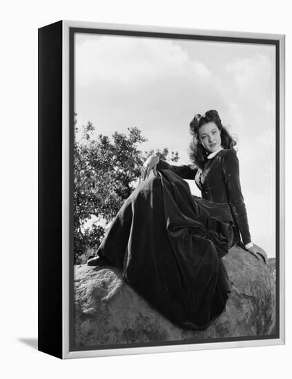 BELLE STARR, 1941 directed by IRVING CUMMINGS Gene Tierney (b/w photo)-null-Framed Stretched Canvas