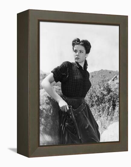 BELLE STARR, 1941 directed by IRVING CUMMINGS Gene Tierney (b/w photo)-null-Framed Stretched Canvas