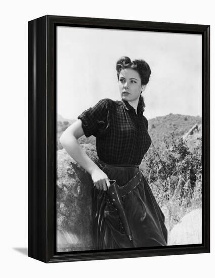 BELLE STARR, 1941 directed by IRVING CUMMINGS Gene Tierney (b/w photo)-null-Framed Stretched Canvas