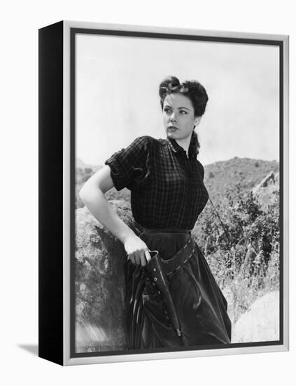 BELLE STARR, 1941 directed by IRVING CUMMINGS Gene Tierney (b/w photo)-null-Framed Stretched Canvas