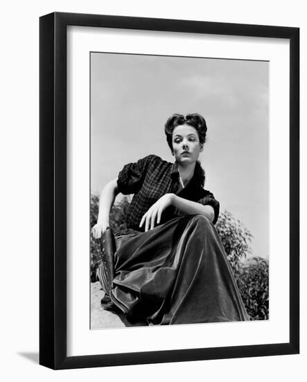 BELLE STARR, 1941 directed by IRVING CUMMINGS Gene Tierney (b/w photo)-null-Framed Photo